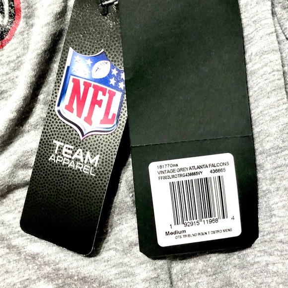 NWT OTS NFL Atlanta Falcons Gray Raglan Tee Sz M - Picture 7 of 7